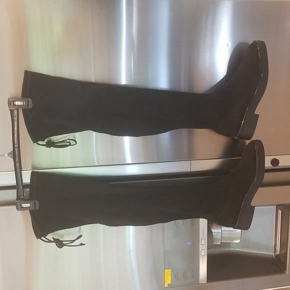 đź’•STUART WEITZMANđź’• Mara Over the Knee Boot ~ Black Suede 8.5 New Without Box - Picture 10 of 16